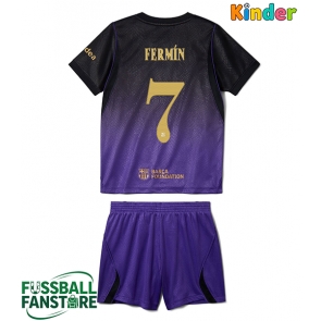 Barcelona Fermin Lopez #7 Replik Auswärtstrikot Kinder 2026-27 Kurzarm (+ Kurze Hosen)